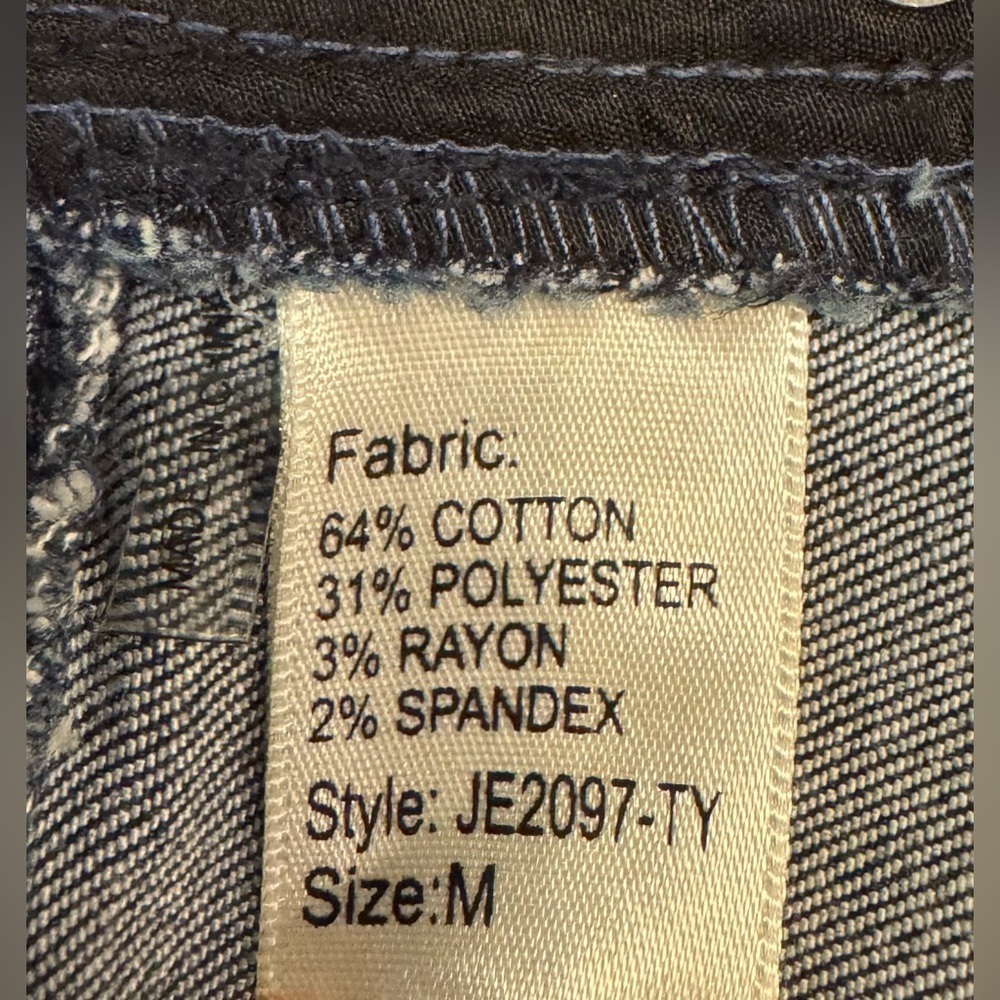 Elan Women's Mid Rise Hi-Low Frayed Cuffs Stretch Blue Jeans Size M - Picture 5 of 8